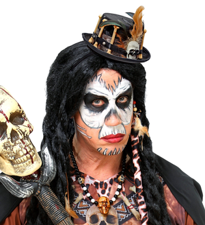 Cerchietto con Mini Cappello Vodoo Accessori per Abito Vestito Travestimento Carnevale Halloween - 00811