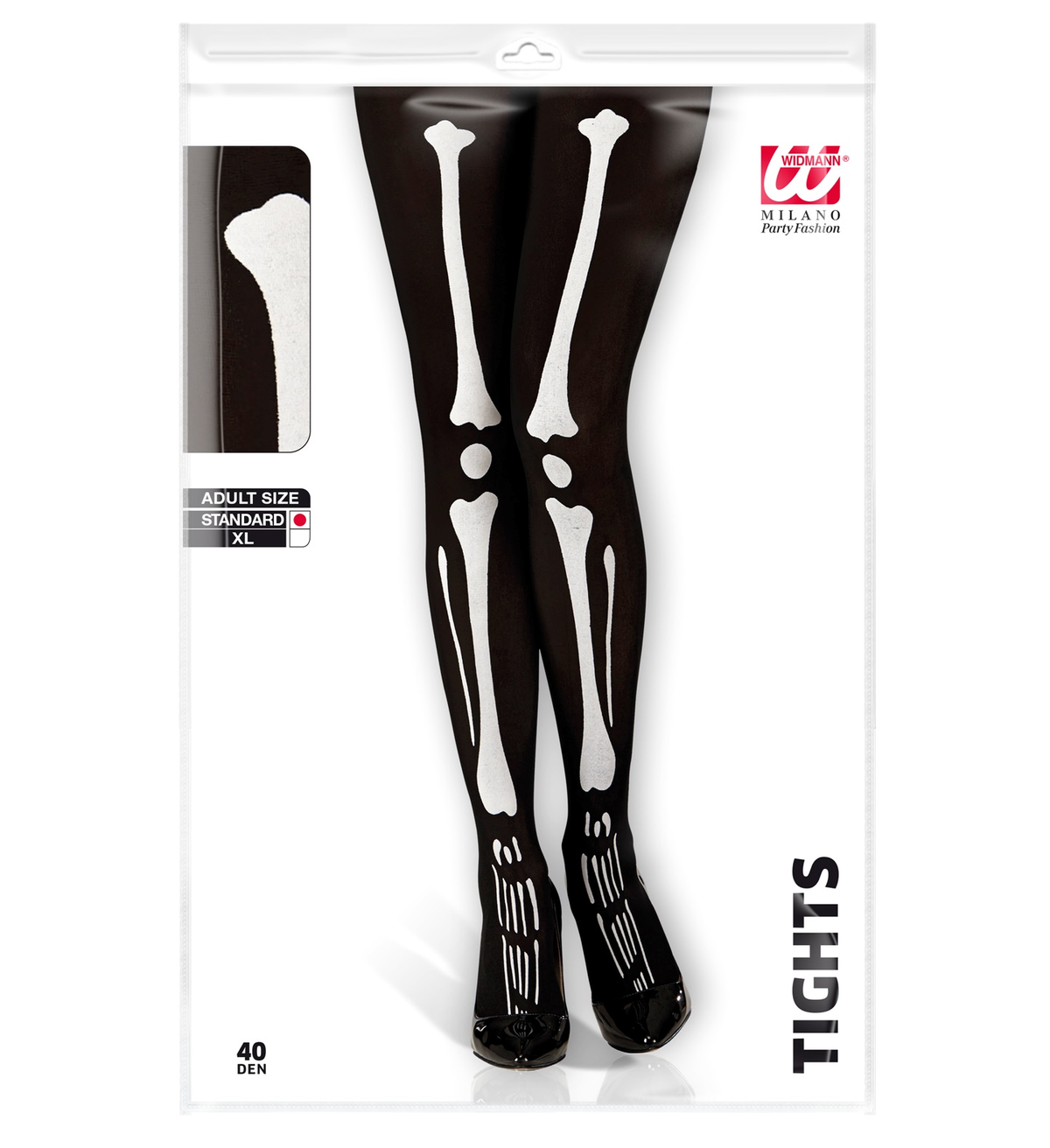 Calze da Scheletro 40 Den Tg Unica Adulto Accessorio Travestimento Halloween