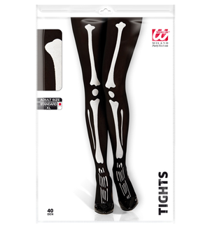 Calze da Scheletro 40 Den Tg Unica Adulto Accessorio Travestimento Halloween