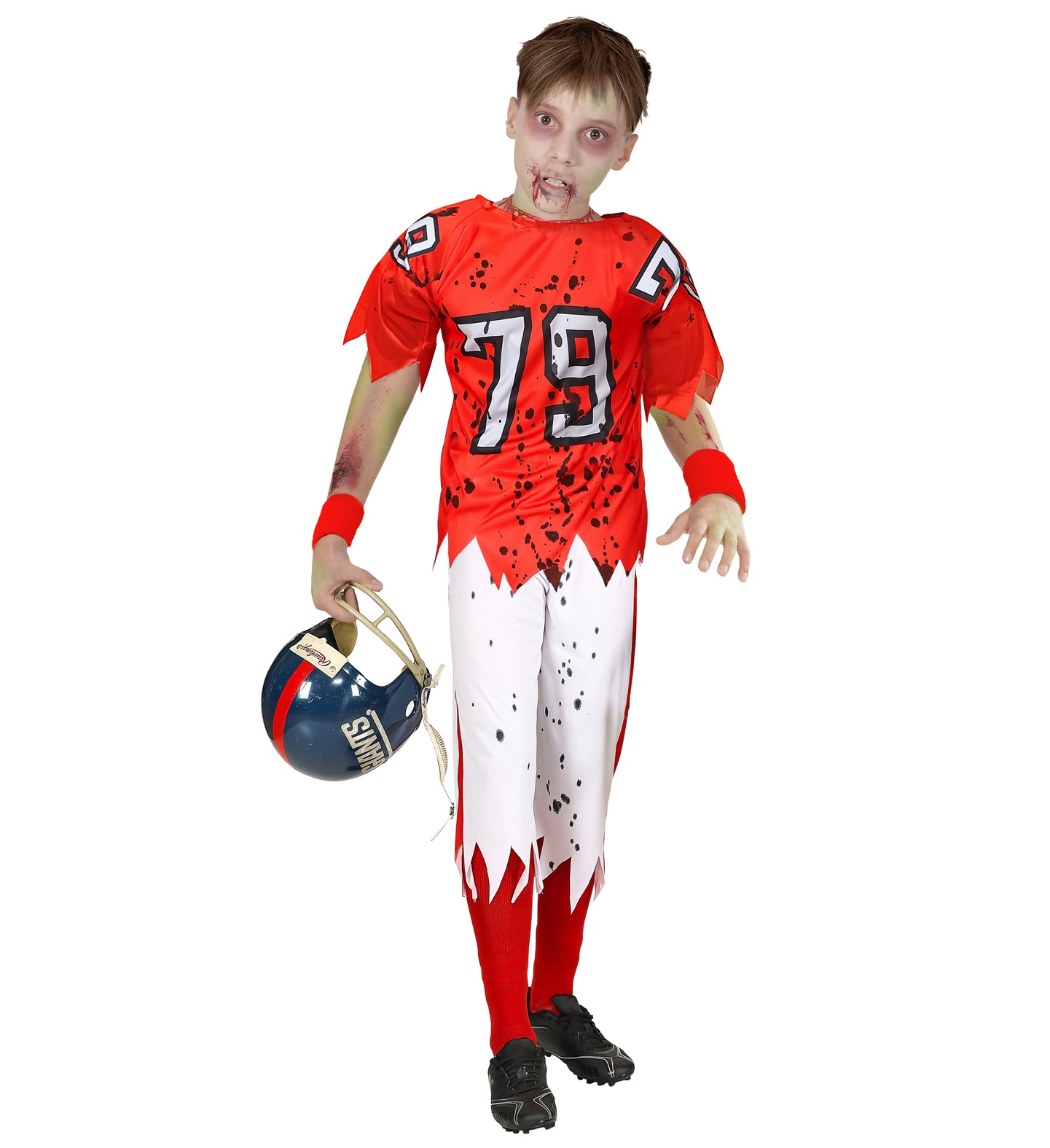 Vestito Carnevale Giocatore di Football Americano Zombie Travestimento Halloween Bambino - 0315