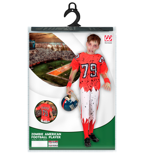 Vestito Carnevale Giocatore di Football Americano Zombie Travestimento Halloween Bambino - 0315