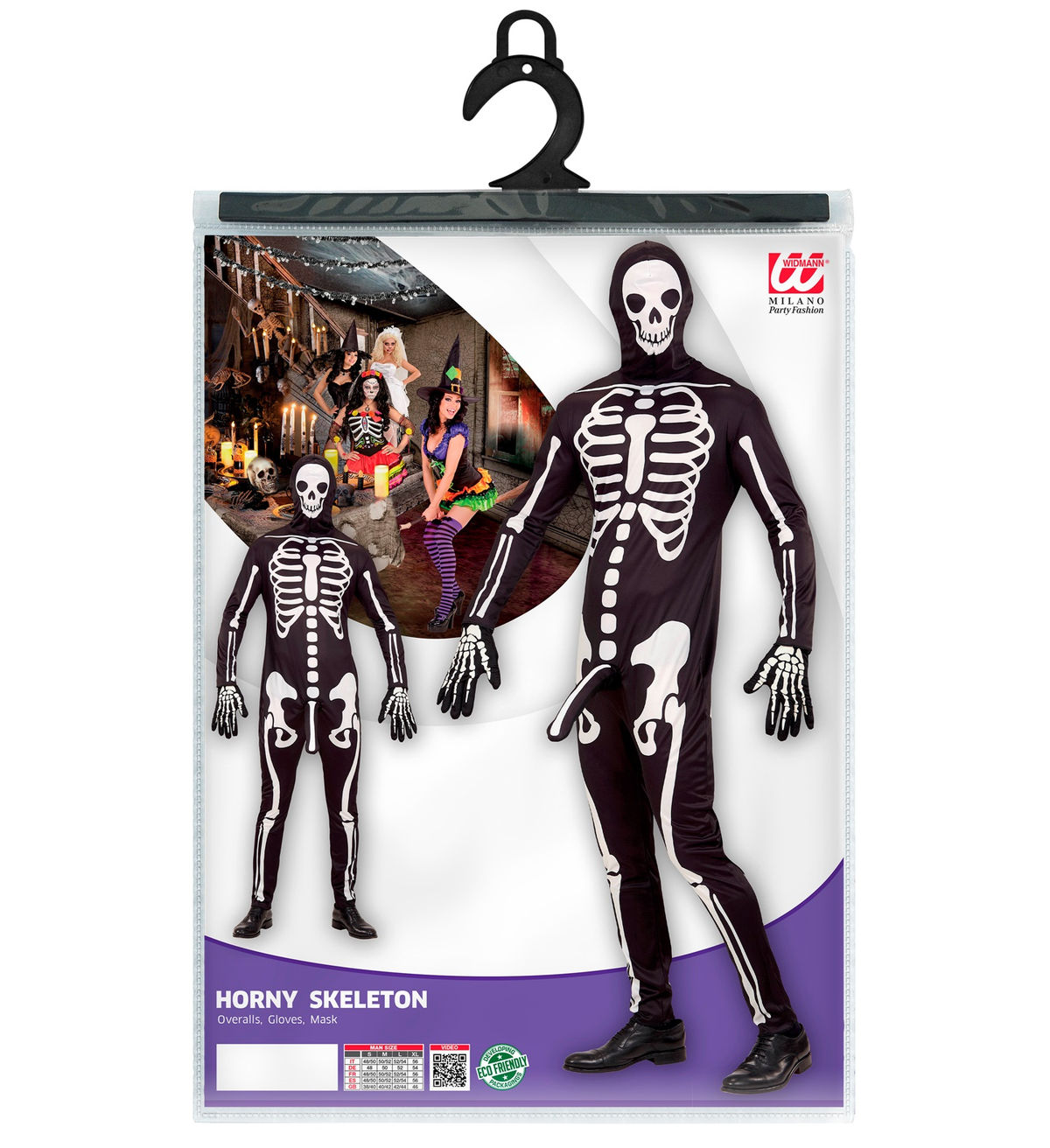 Vestito Carnevale Scheletro Arrapato Travestimento Halloween Uomo - 0369