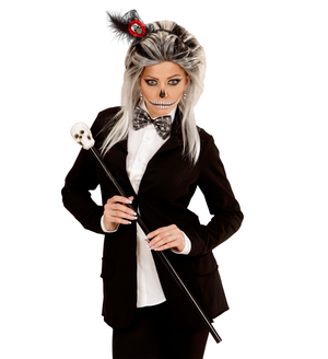 Mini Cappello e Farfallino Teschio Metallizzato Accessori per Abito Vestito Travestimento Carnevale Halloween - 04142
