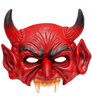 Maschera Diavolo Senza Mento in Schiuma di Lattice Accessori Travestimento Halloween - 05392