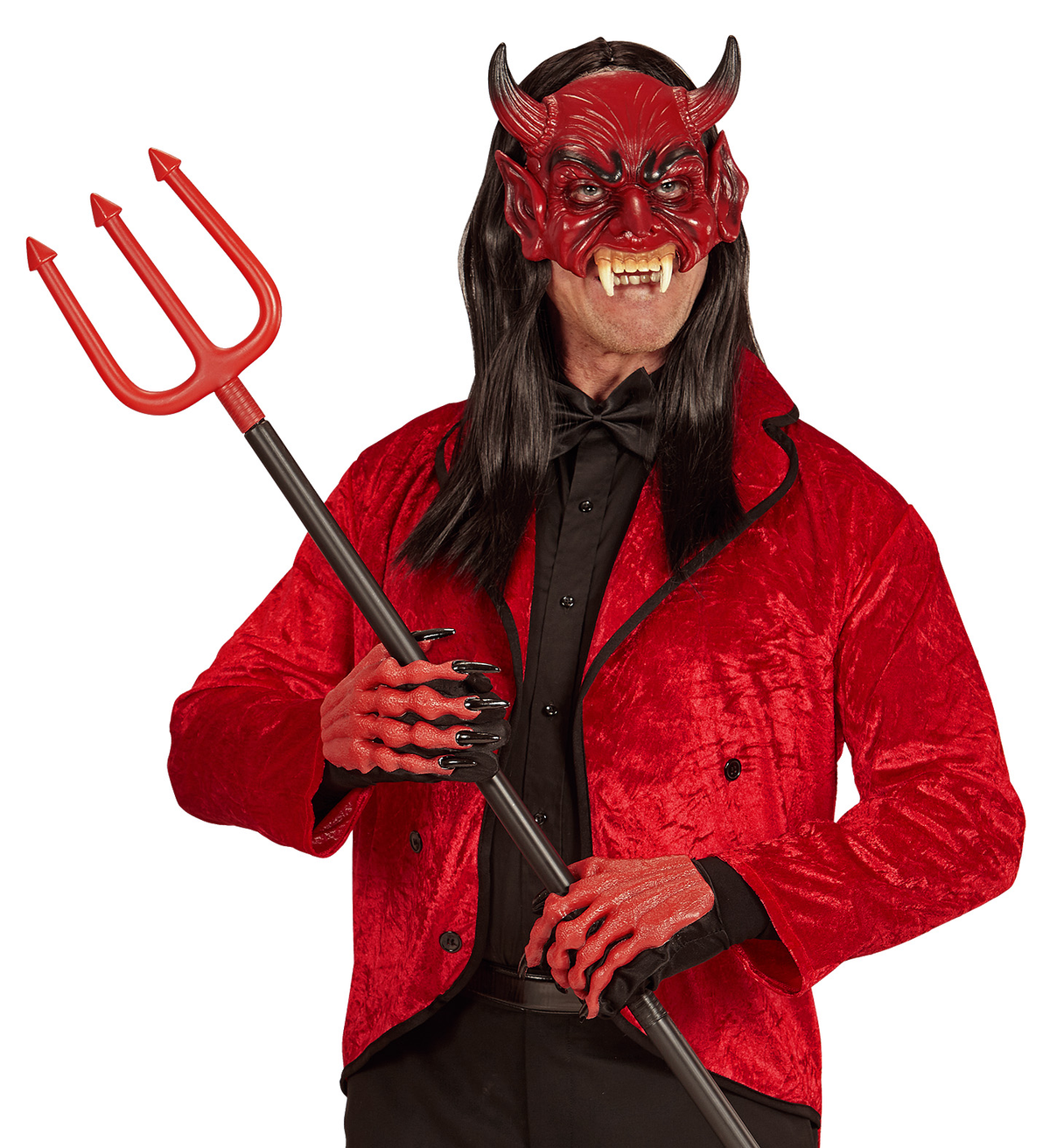 Maschera Diavolo Senza Mento in Schiuma di Lattice Accessori Travestimento Halloween - 05392