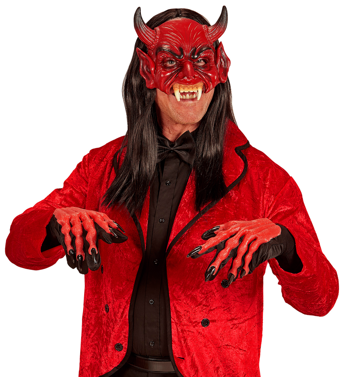 Maschera Diavolo Senza Mento in Schiuma di Lattice Accessori Travestimento Halloween - 05392