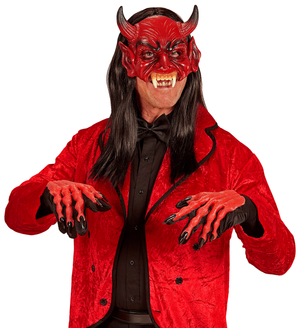 Maschera Diavolo Senza Mento in Schiuma di Lattice Accessori Travestimento Halloween - 05392