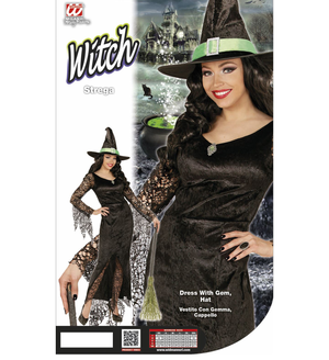 Vestito Carnevale Strega Travestimento Halloween Donna - 0650