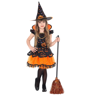 Vestito Carnevale Strega Travestimento Halloween Bambina - 0708