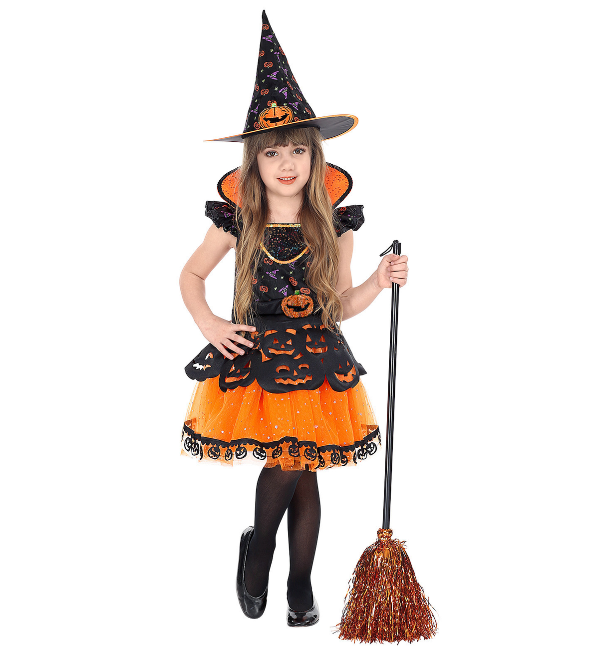 Vestito Carnevale Strega Travestimento Halloween Bambina - 0708