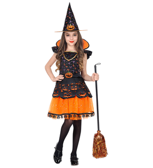 Vestito Carnevale Strega Travestimento Halloween Bambina - 0708