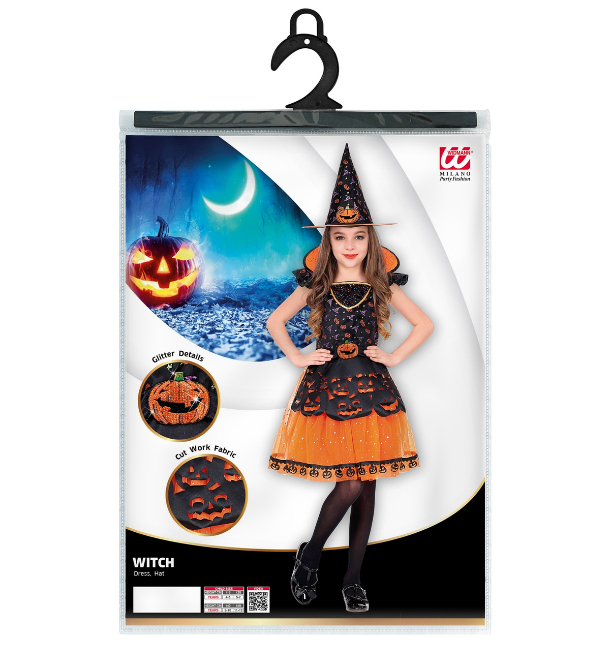 Vestito Carnevale Strega Travestimento Halloween Bambina - 0708