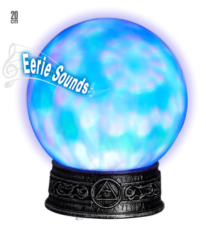 Sfera di Cristallo con Base Luci e Suoni Accessorio Decorazione Carnevale Halloween 20cm - 07102