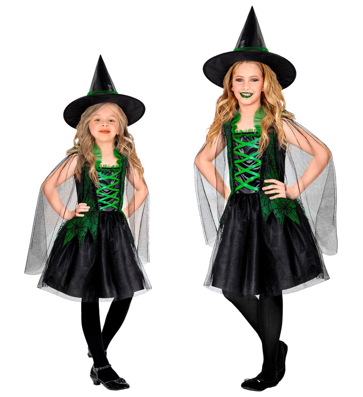 Vestito Carnevale Wicked Witch Strega Travestimento Halloween Bambina - 0743