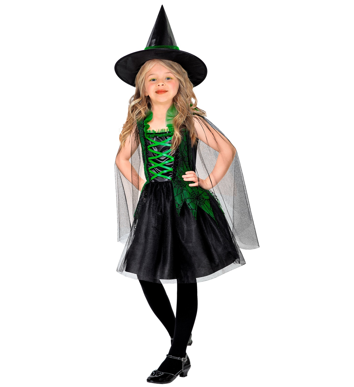 Vestito Carnevale Wicked Witch Strega Travestimento Halloween Bambina - 0743