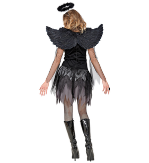 Vestito Carnevale Angelo Oscuro Travestimento Halloween Donna - 0987