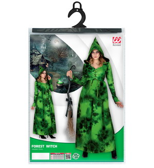 Costume con Accessori Strega Della Foresta Abito con Cappuccio Bastone Magico 122 CM Travestimento Halloween L - 1071+52815