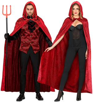 Mantello con Cappuccio in Velluto Accessori per Travestimento Carnevale Halloween - 3569b
