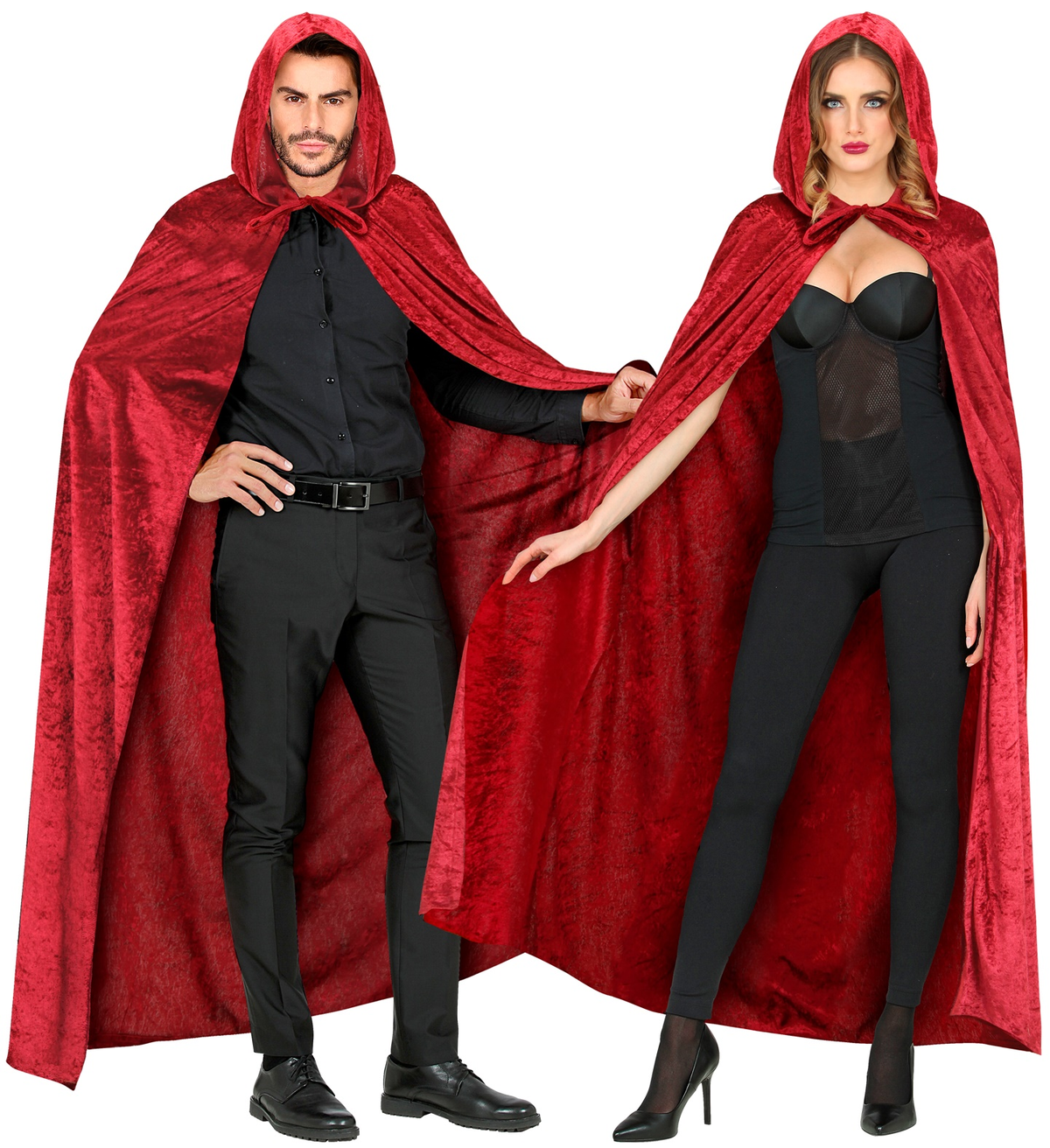 Mantello con Cappuccio in Velluto Accessori per Travestimento Carnevale Halloween - 3569b