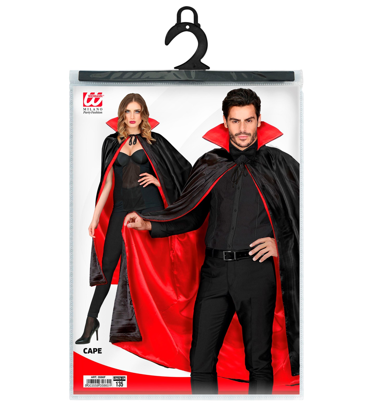 Mantello Foderato con Colletto Accessori per Travestimento Carnevale Halloween - 3586f