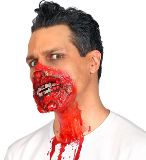 Set Sangue in Tubo 28 Ml e Dentiera Vampiro Accessori Travestimento Carnevale Halloween - 4031d