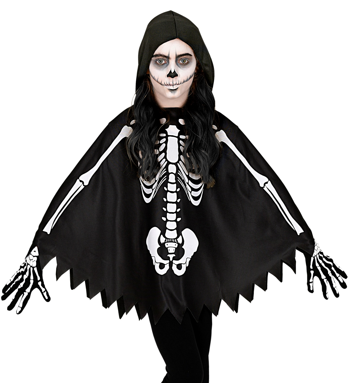 Vestito Carnevale Scheletro Travestimento Halloween Tagli Aunica Bambino - 48153