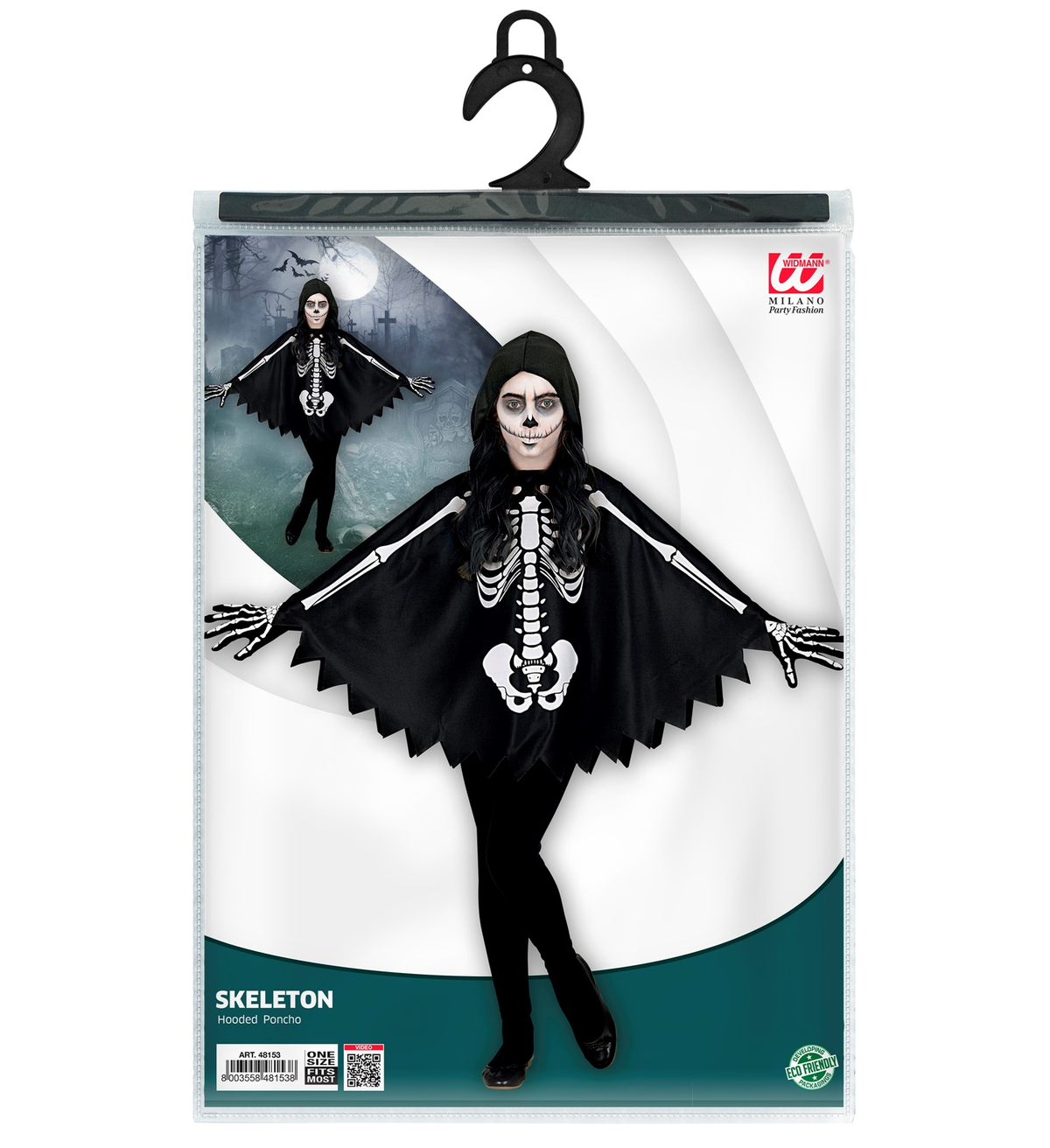 Vestito Carnevale Scheletro Travestimento Halloween Tagli Aunica Bambino - 48153