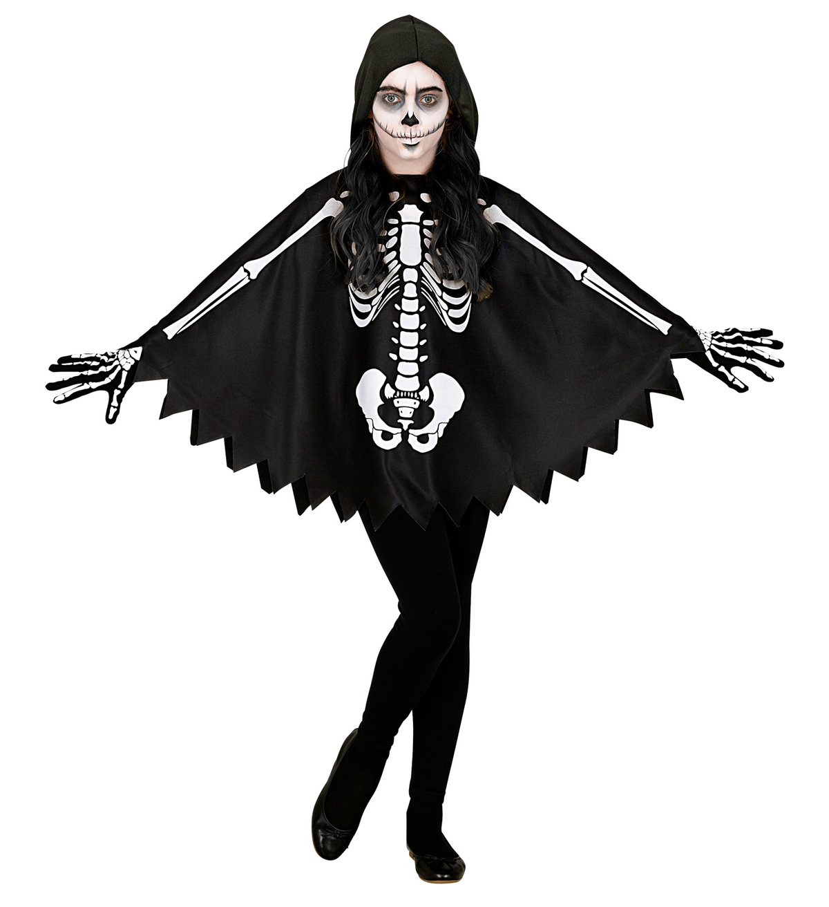 Vestito Carnevale Scheletro Travestimento Halloween Tagli Aunica Bambino - 48153