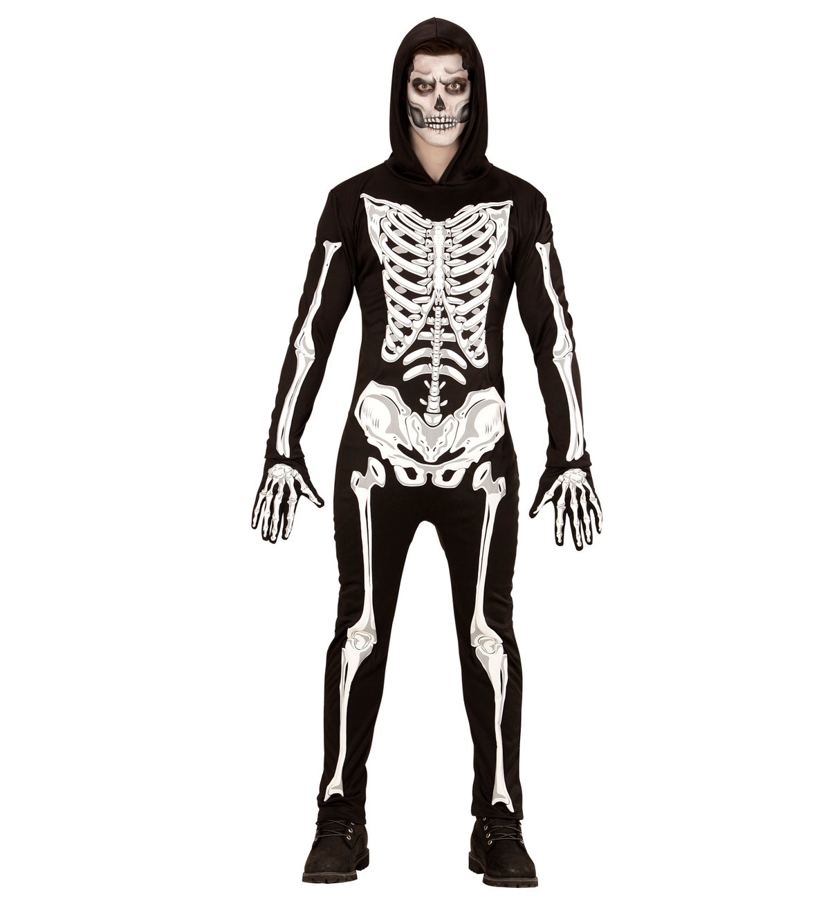 Vestito Carnevale Scheletro Travestimento Halloween Uomo - 4950