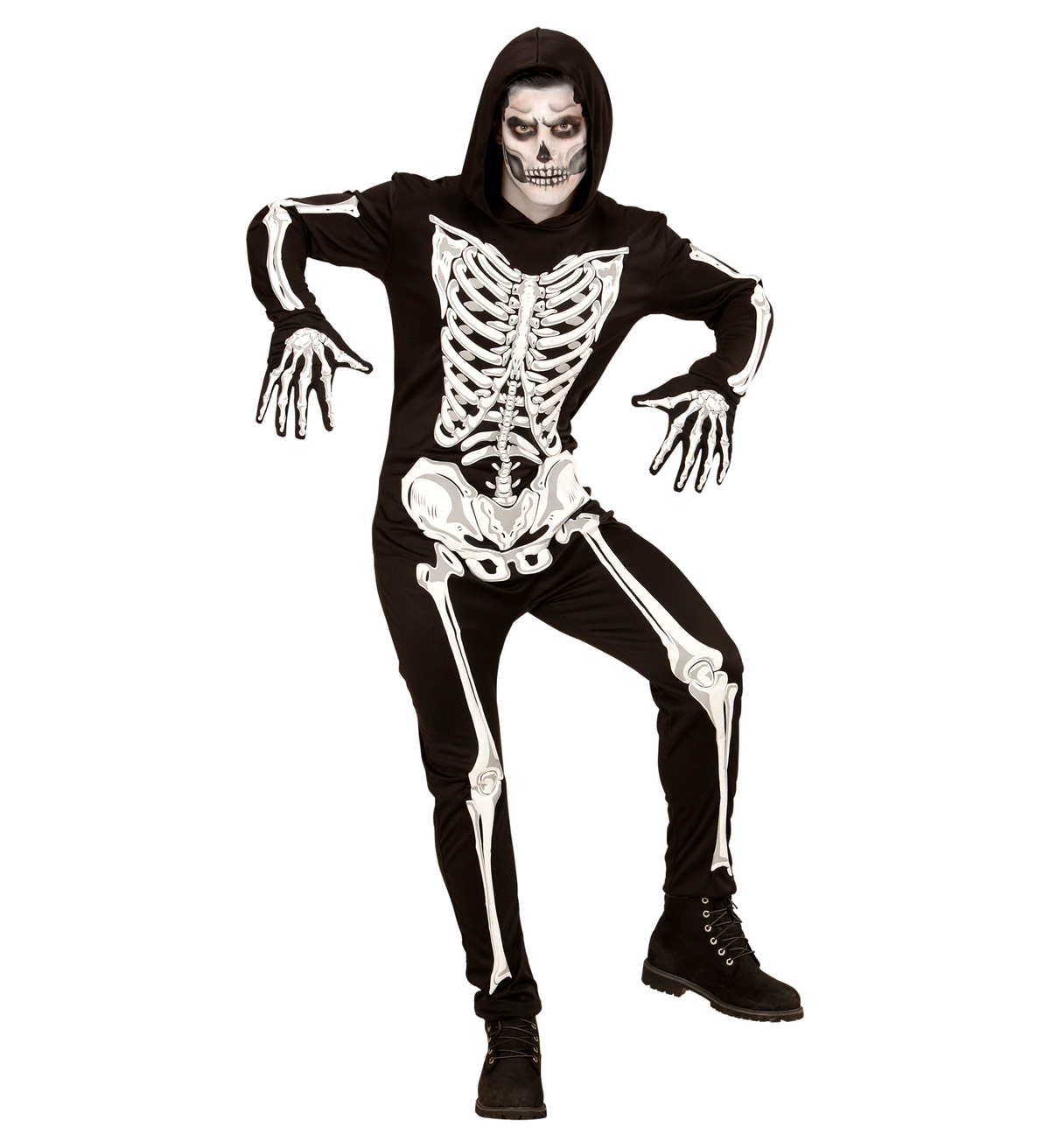 Vestito Carnevale Scheletro Travestimento Halloween Uomo - 4950