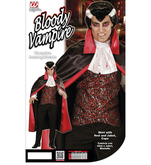 Vestito Carnevale Vampiro Insanguinato Travestimento Halloween Uomo - 4951