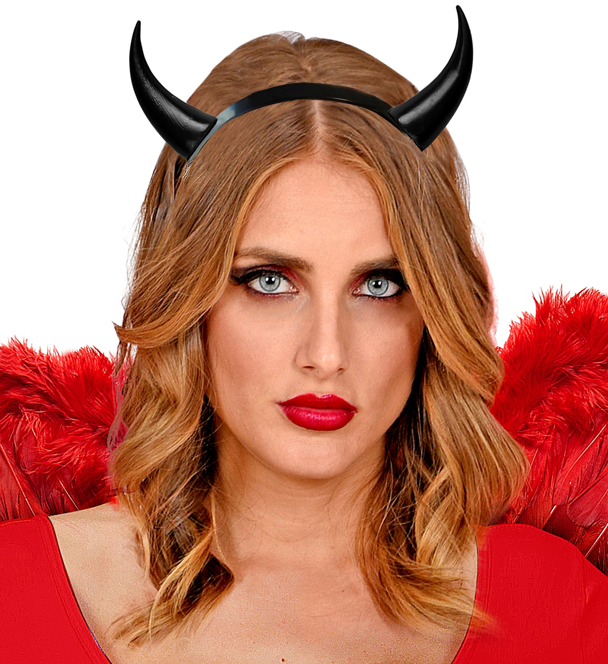 Cerchietto Corna Nere Accessori Travestimento Carnevale Halloween - 5487n