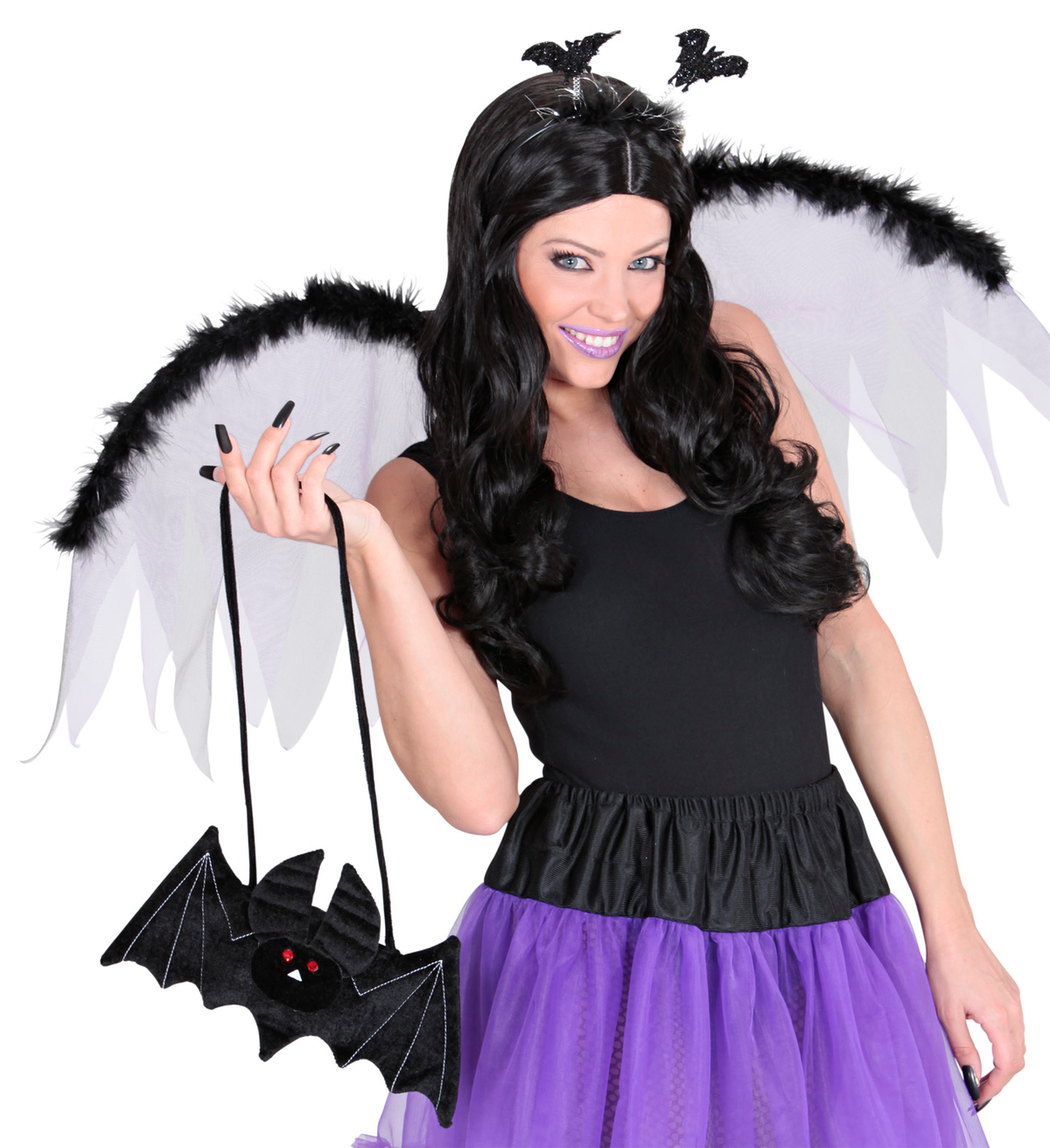 Borsetta Dolcetto O Scherzetto Pipistrello Accessori Halloween Carnevale - 9564b