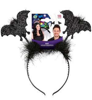 Cerchietto Pipistrello con Piume Accessori Travestimento Carnevale Halloween - 9807b
