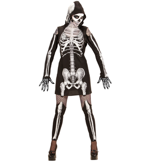 Vestito Carnevale Scheletro Travestimento Halloween Donna - 9872