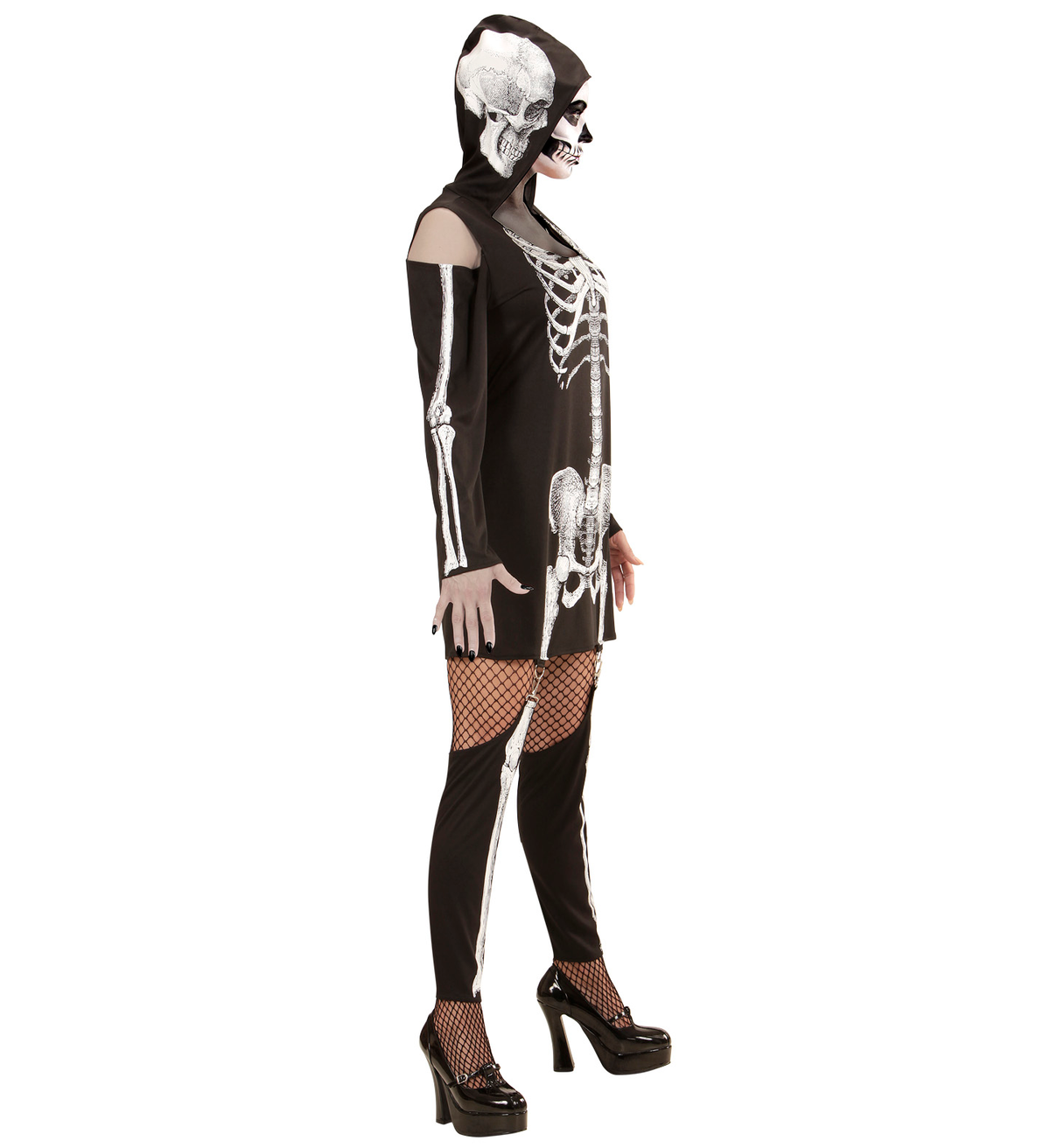 Vestito Carnevale Scheletro Travestimento Halloween Donna - 9872