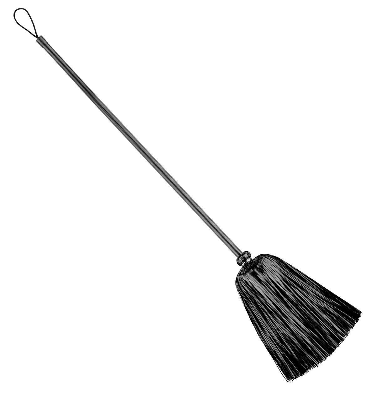 Scopa Strega in Fili di Lamé Neri 92 CM Accessori Halloween Carnevale - 52782