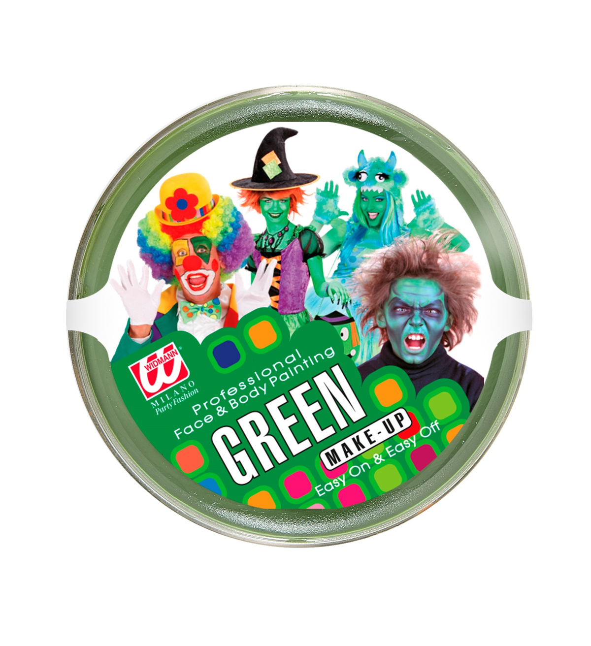 Make-Up Verde in Vaschetta 25 G Trucco Accessori Travestimento Carnevale Halloween - 02396