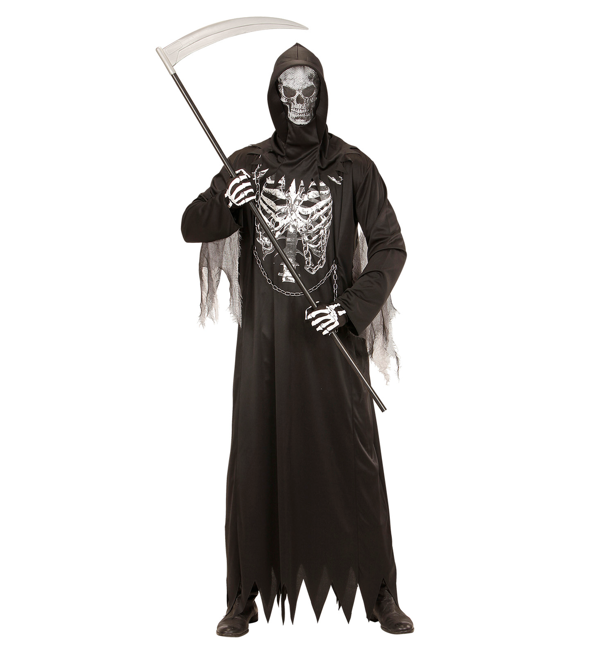 Vestito Carnevale Grim Reaper Travestimento Halloween Uomo - 0867