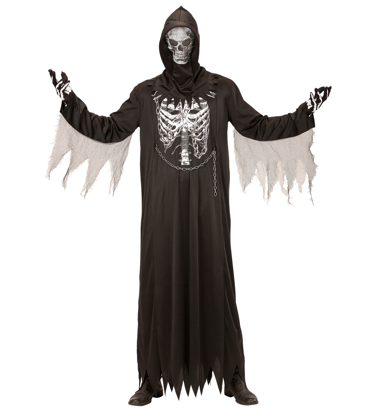 Vestito Carnevale Grim Reaper Travestimento Halloween Uomo - 0867