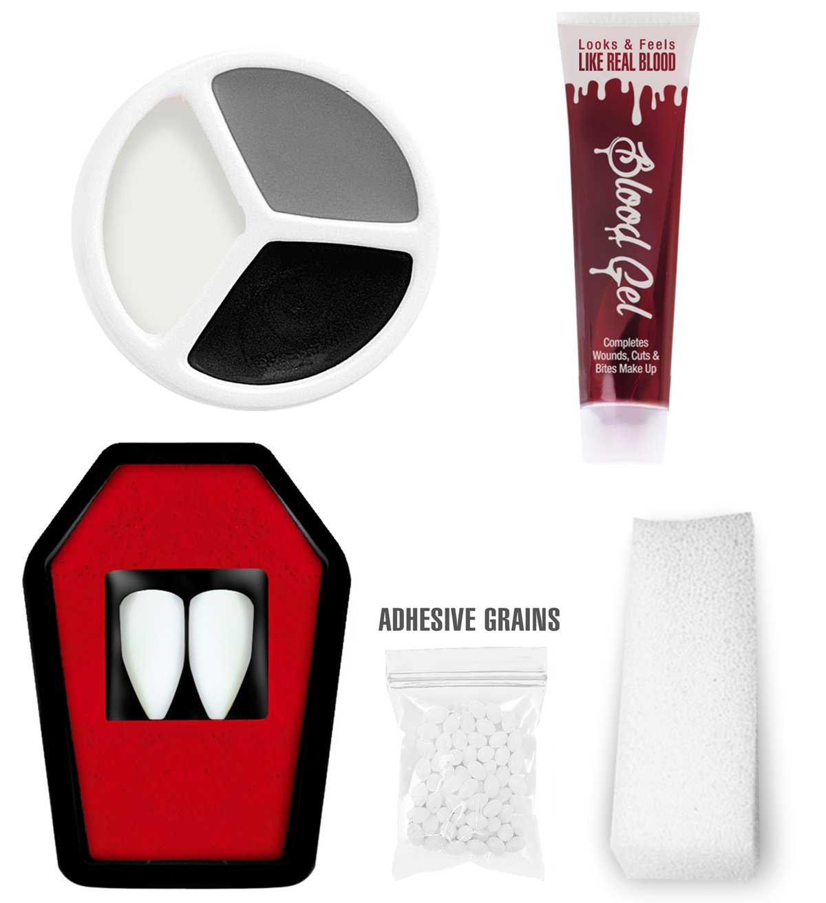 Set Trucco Vampiro con Sangue e Canini Accessori Travestimento Halloween Carnevale - 4100v