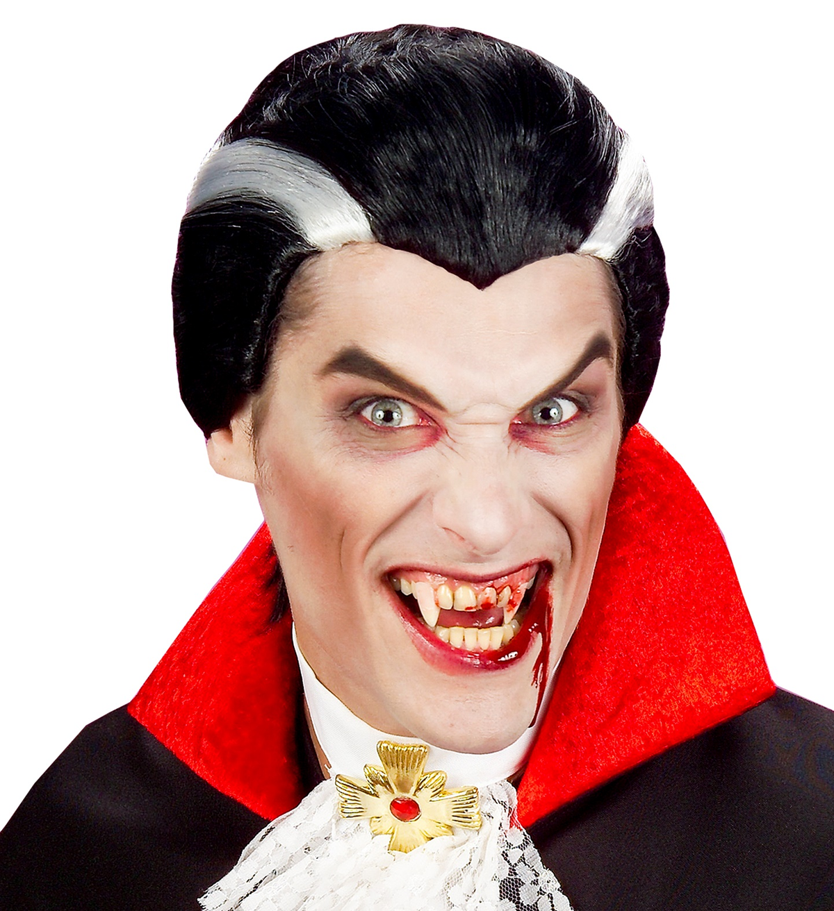 Set Trucco Vampiro con Sangue e Canini Accessori Travestimento Halloween Carnevale - 4100v