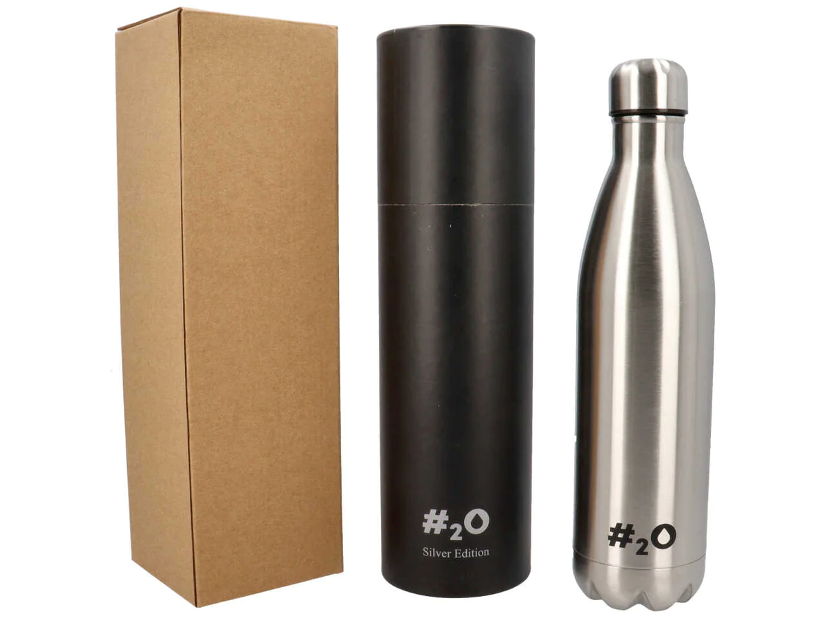 Bottiglia Termica H2o Borraccia in Acciaio Inox 750 Ml Isotermica 24h Fredda 12h Caldo - Ag1233