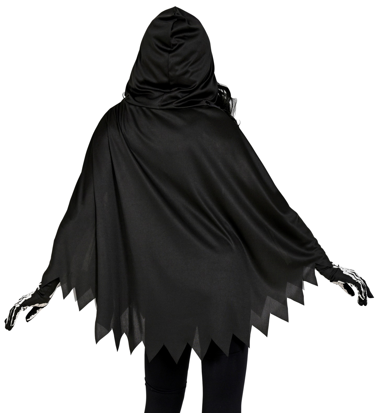 Costume da Scheletro Travestimento per Adulti Poncho con Cappuccio Halloween - 48154