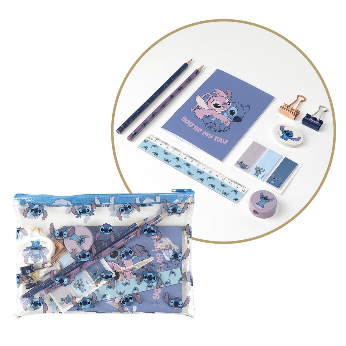 Set Cancelleria con Tombolino Stitch DISNEY 12 Pezzi Scuola Tempo Libero - 0347