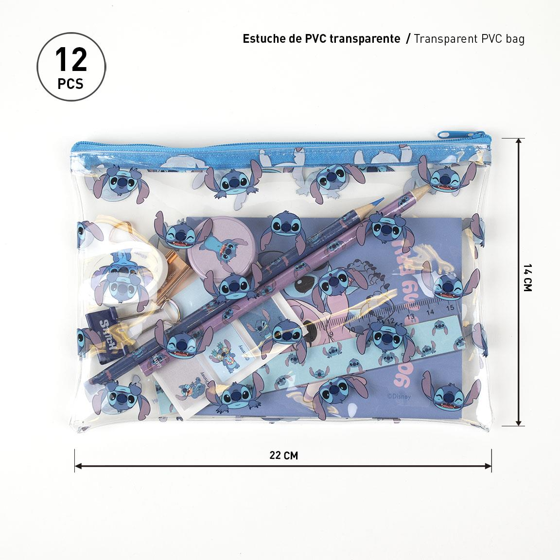 Set Cancelleria con Tombolino Stitch DISNEY 12 Pezzi Scuola Tempo Libero - 0347