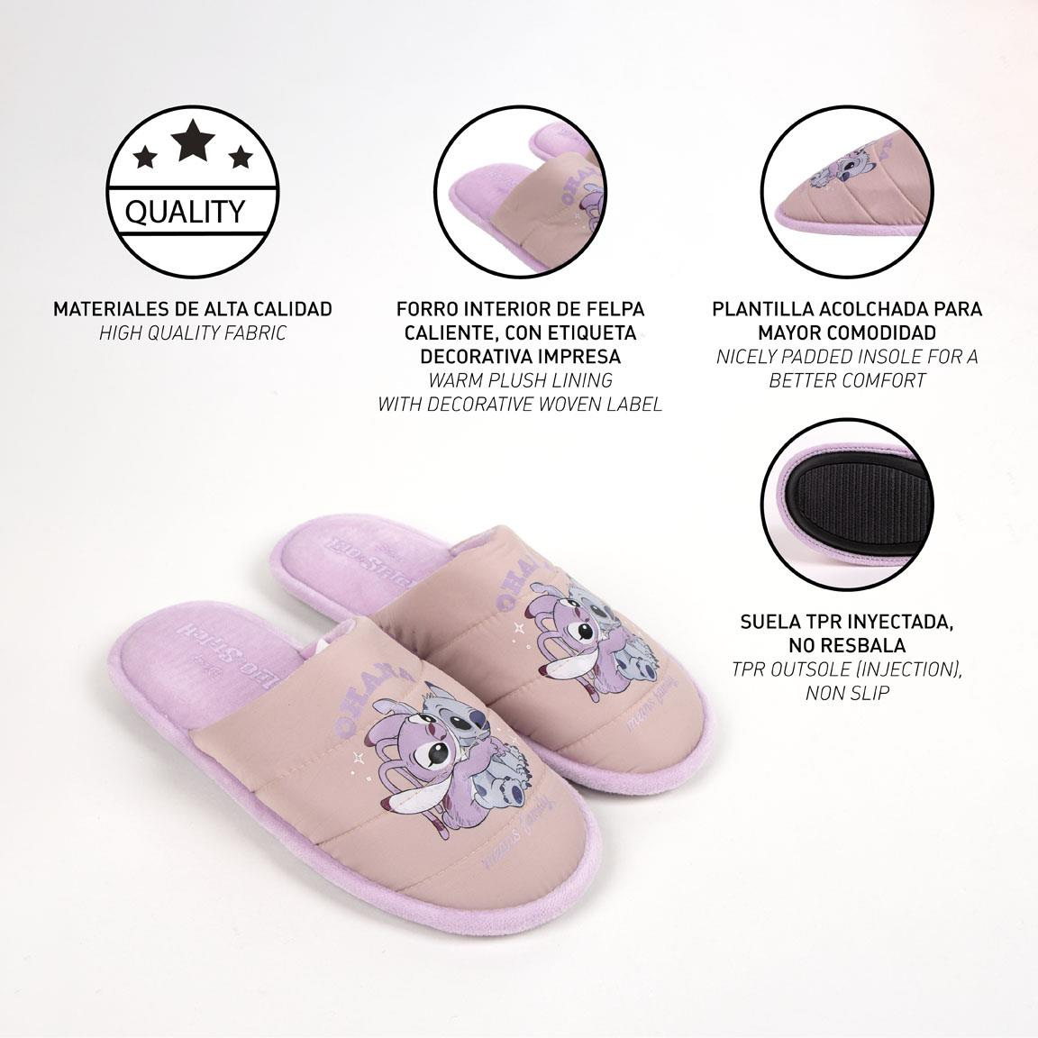 Pantofole Invernali Stitch e Angel DISNEY Antiscivolo Ciabatte a Punta Chiusa - 6138