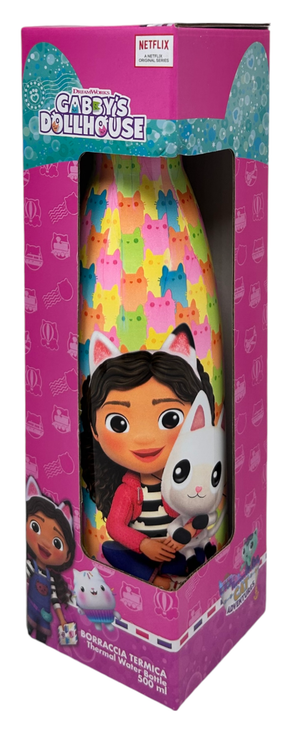 Bottiglia Termica in Acciaio Inossidabile Gabby's Dollhouse con Tappo Svitabile 500 Ml - O07881te/m