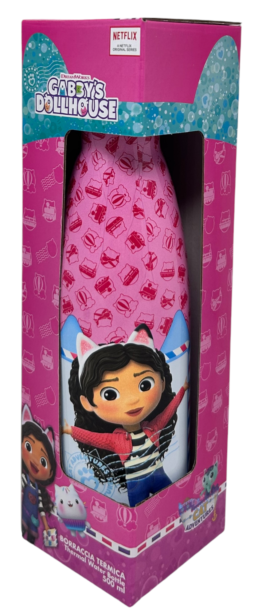 Bottiglia Termica in Acciaio Inossidabile Gabby's Dollhouse con Tappo Svitabile 500 Ml - O07881te/f