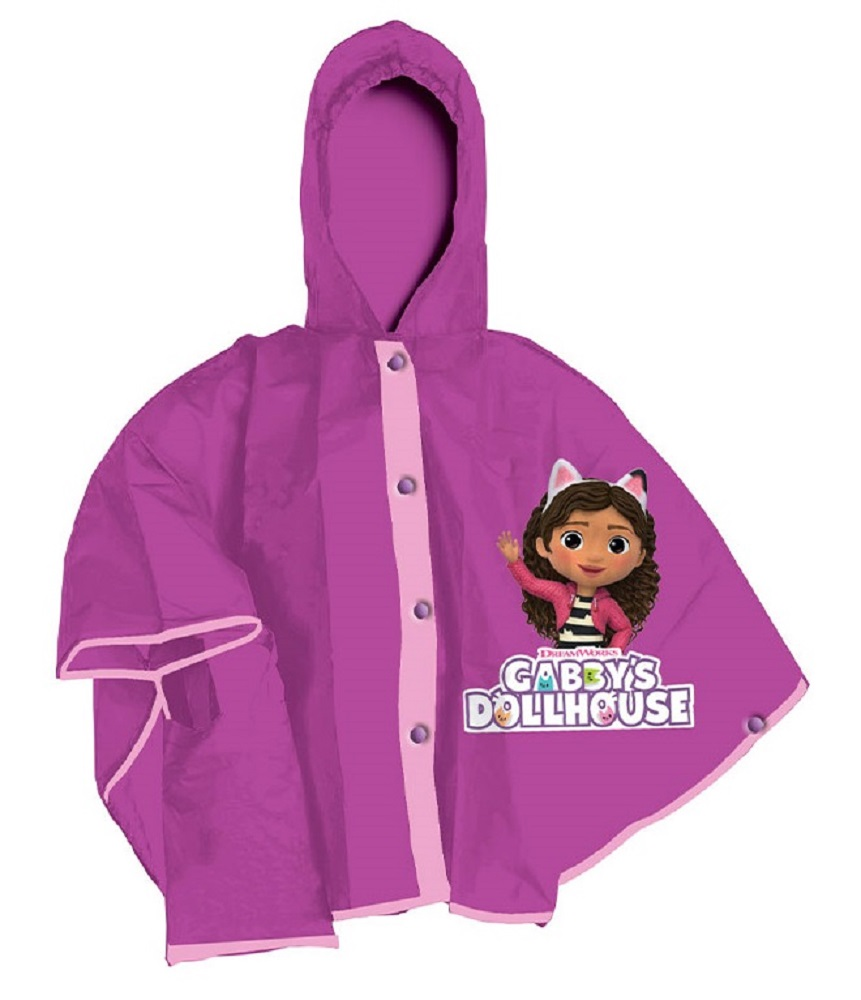 Set Pioggia Mantellina + Ombrello Gabby's Dollhouse 5/6 Anni Bambina - O0764mc+o0794mc